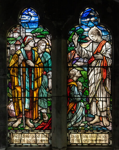 Theodora Salusbury and Lowndes & Drury, Parable of the Talents (1923), Church of St James the Great, Leicestershire. Theodora Salusbury and Lowndes & Drury, Parable of the Talents (1923), Church of St James the Great, Leicestershire. | Photo: Peter Hildebrand