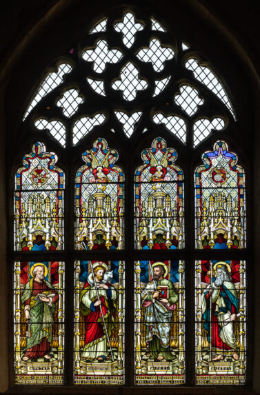 Ernest Suffling, east window (1884), Church of St James the apostle, Grafton Underwood, Northamptonshire. | Photo: Peter Hildebrand