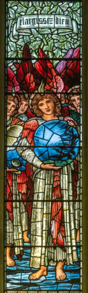 Edward Burne-Jones and Morris & Co., detail of Day 5 from the Days of Creation windows (1896), The Chapel, Harris Manchester College, Oxford. | Photo: Peter Hildebrand