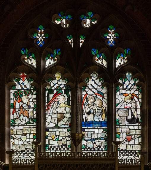 Louis Davis and Lowndes & Drury, east window (1897), Chapel of St John the Baptist, Matlock Dale, Derbyshire. Louis Davis and Lowndes & Drury, east window (1897), Chapel of St John the Baptist, Matlock Dale, Derbyshire. | Photo: Peter Hildebrand